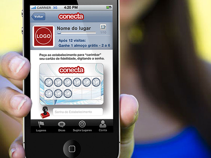 Aplicativo para celulares Conecta, UX design e desenvolvimento da FIltra Mídias.